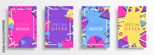 Retro abstract background design set in 80s style