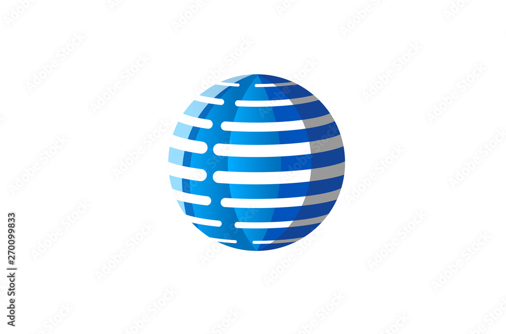 Creative Blue Sphere Digital Technology Logo Design Symbol Vector Illustration
