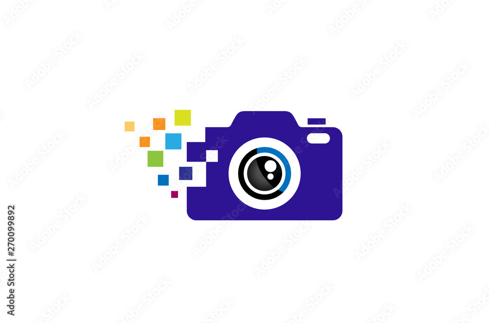 Creative Black Abstract Camera With colorful Pixel Logo Design Symbol Vector Illustration Creative Black Abstract Camera With colorful Pixel Logo Design Symbol Vector Illustration