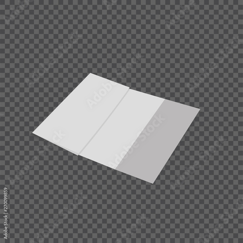 Blank triple folded photorealistic brochure. photo