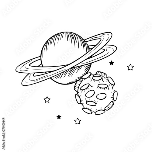 planets of the solar system isolated icon