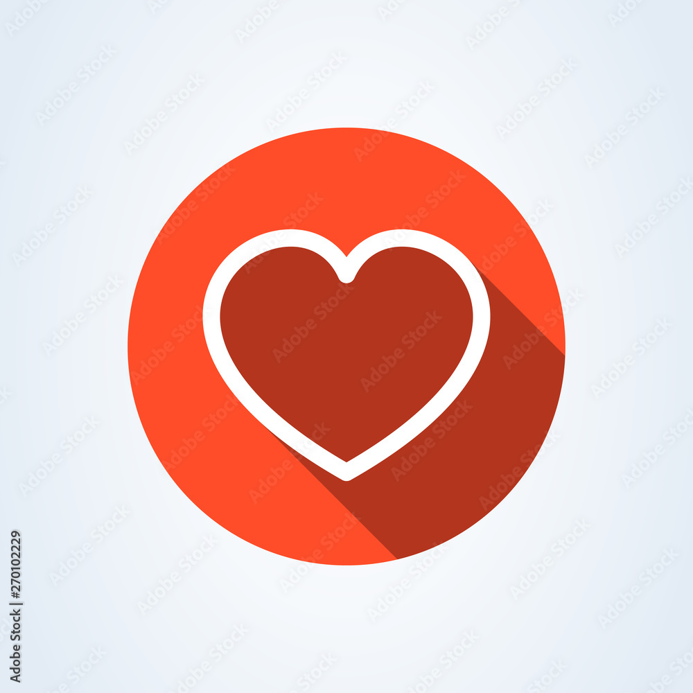 Modern heart line flat style. illustration icon isolated on white background.