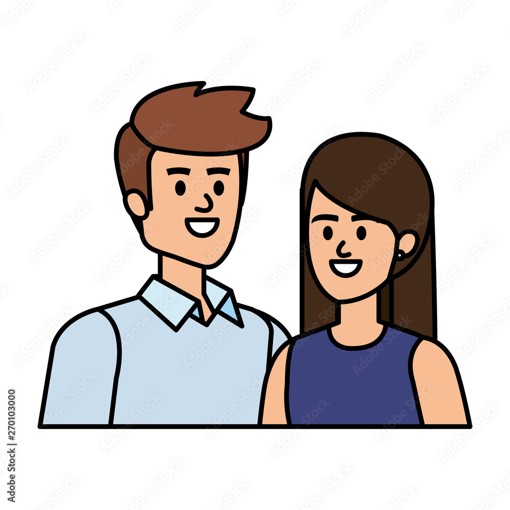 business couple avatars characters vector illustration business couple avatars characters vector illustration