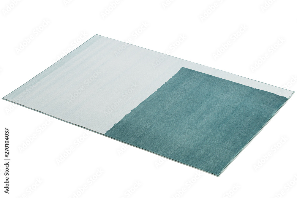 Fototapeta premium Modern light blue two-color rug. 3d render