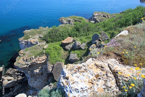 Rocky shores on Kamen Bryag, Bulgaria photo