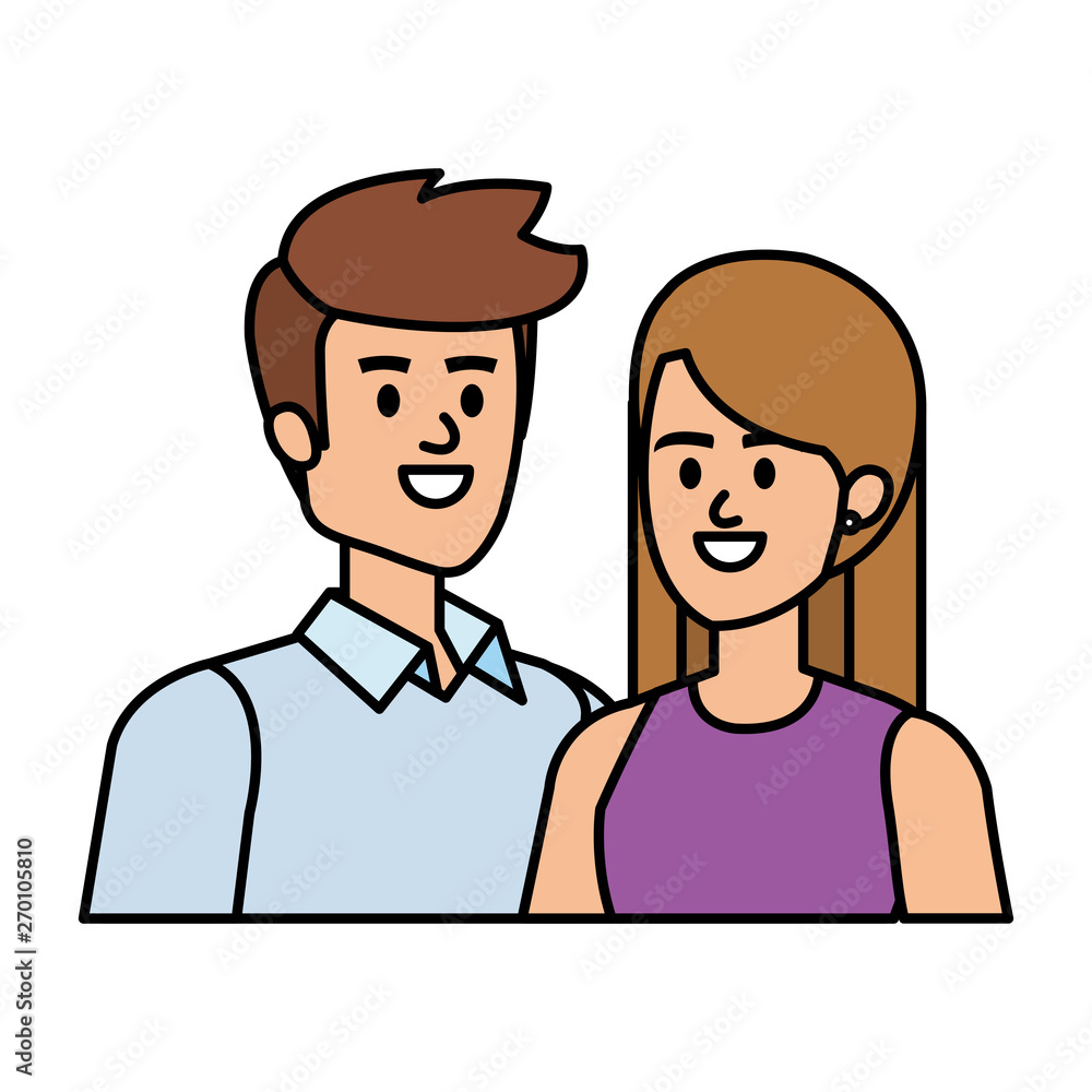 business couple avatars characters vector illustration business couple avatars characters vector illustration