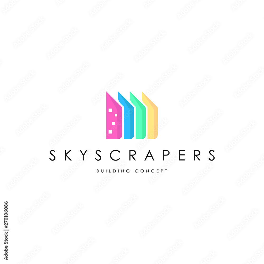 Skyscrapers logo template vector. Unique building logo concept
