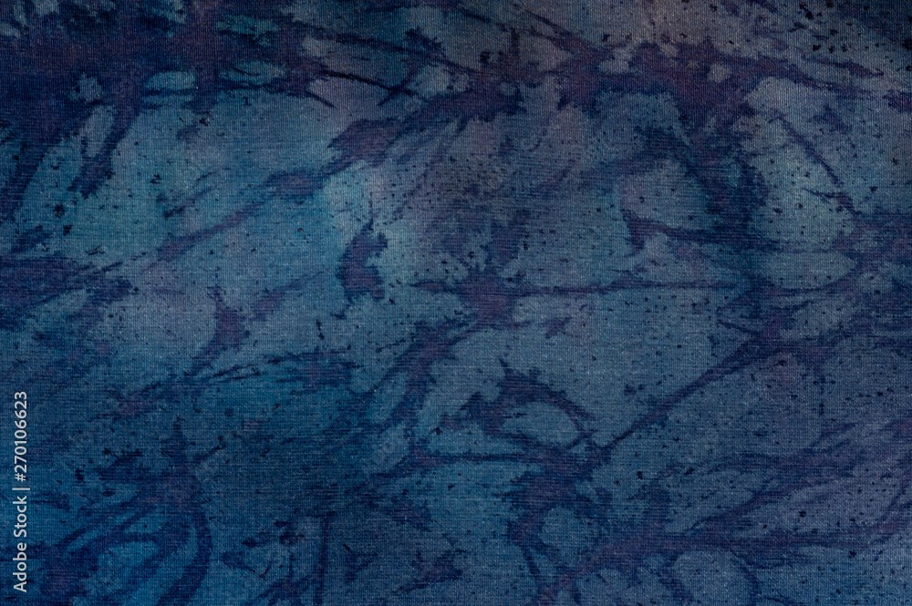 Abstraction, turquoise and violet, hot batik, background texture, handmade on silk, abstract surrealism art