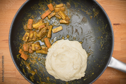 Not delicious looking food leftovers