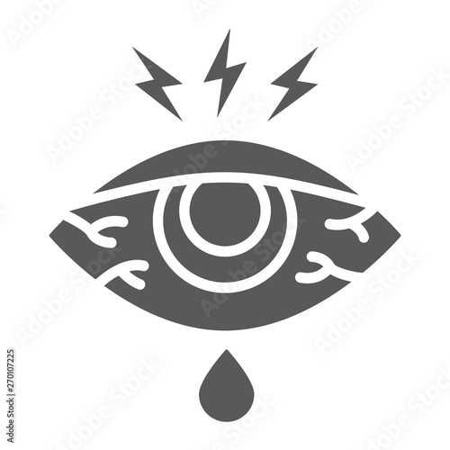 Eye sore glyph icon, body and injure, eye redness sign, vector graphics, a solid pattern on a white background.
