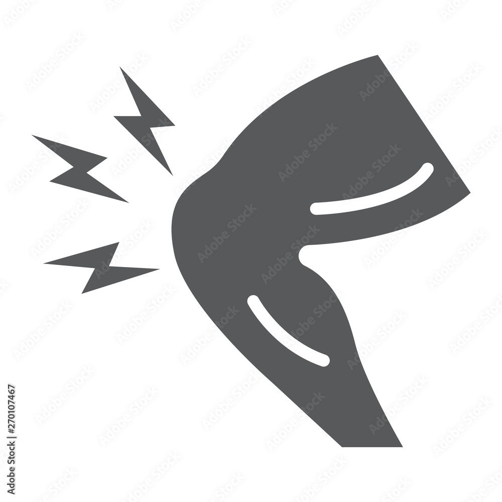 Knee pain glyph icon, body and sick, leg ache sign, vector graphics, a solid pattern on a white background. Knee pain glyph icon, body and sick, leg ache sign, vector graphics, a solid pattern on a white background.