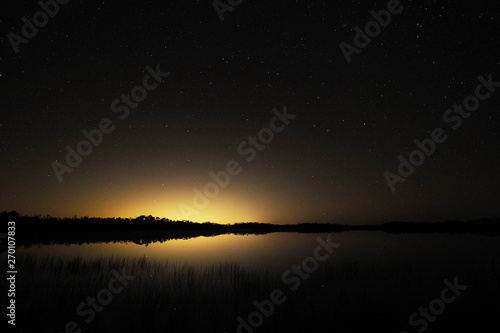 Night skies over Everglades National Park, Florida, with light pollution from Homestead affecting visibility of fainter stars even deep in the park.