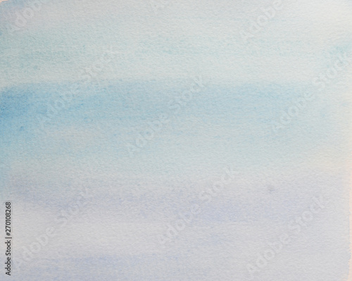 Abstract hand painted blue watercolor splash on white paper background. Blue brush strokes background design isolated - Illustration