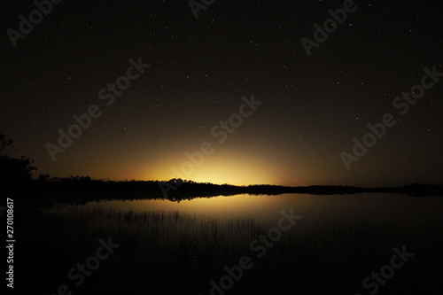 Night skies over Everglades National Park, Florida, with light pollution from Homestead affecting visibility of fainter stars even deep in the park.
