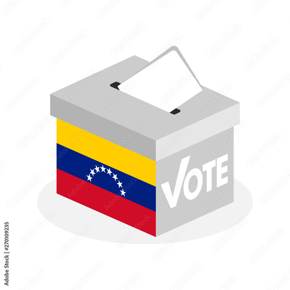 Election ballot box with a combination of Venezuelan country flags Election ballot box with a combination of Venezuelan country flags