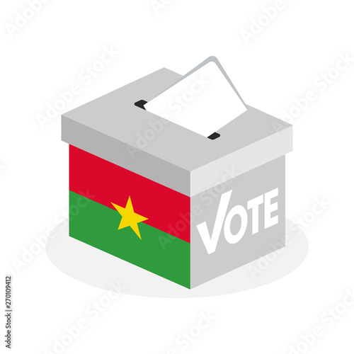 Election ballot box with a combination of Burkina Faso country flags