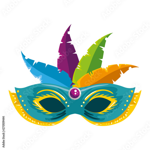 carnival mask with feathers vector illustration