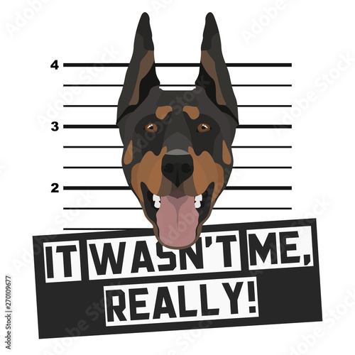 Mugshot Polizeifoto Dobermann