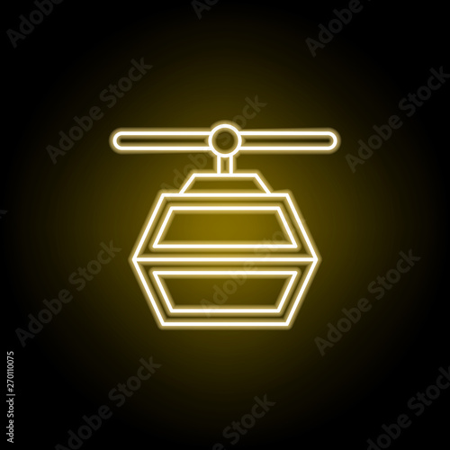 funicular icon in neon style. Signs and symbols can be used for web, logo, mobile app, UI, UX