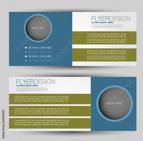 Flyer banner or web header template set. Vector illustration promotion design background. Green and blue color.