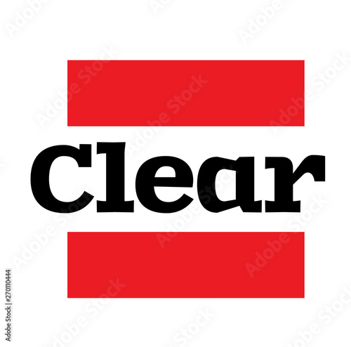 CLEAR stamp on white background