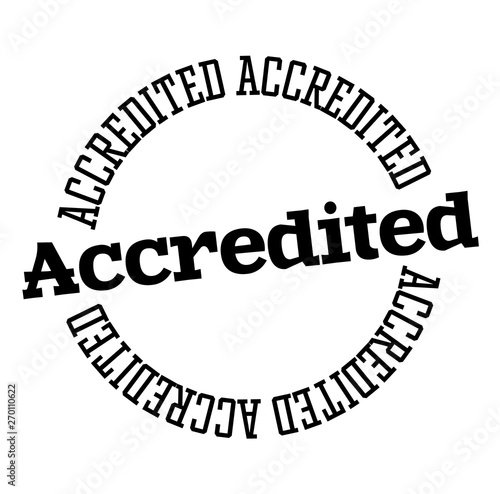 ACCREDITED stamp on white background