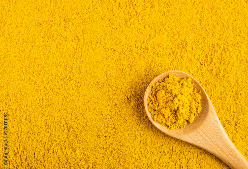 Yellow Curry Seasoning - Text Space - obrazy, fototapety, plakaty 