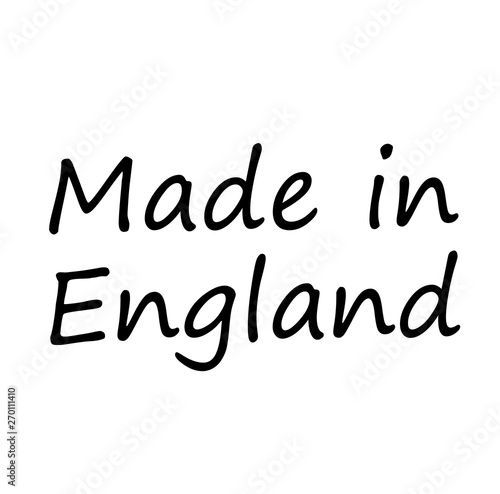 MADE IN ENGLAND stamp on white background