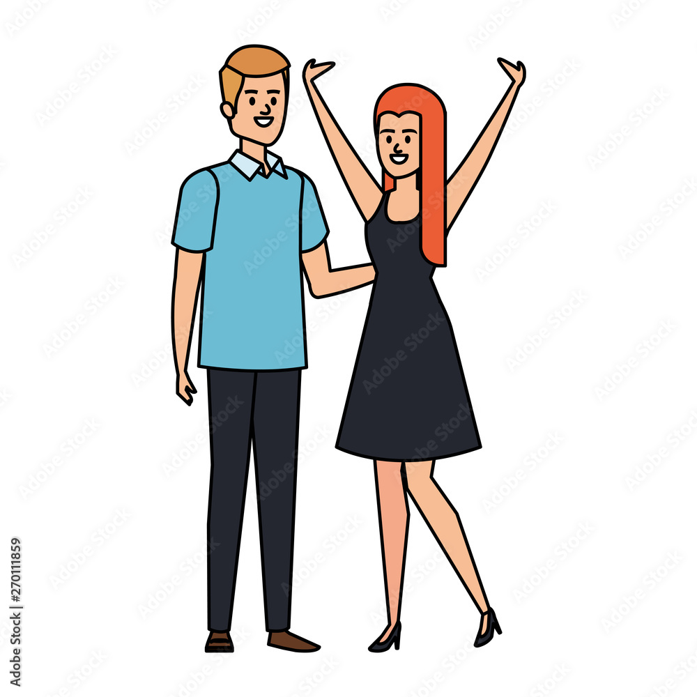 business couple avatars characters vector illustration business couple avatars characters vector illustration