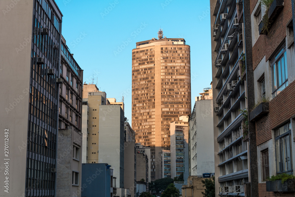 Obraz premium Sao Paulo, Brazil. Panoramic view of the famous skyscraper Italia Building (Edificio Italia), in Sao Paulo, Brazil.