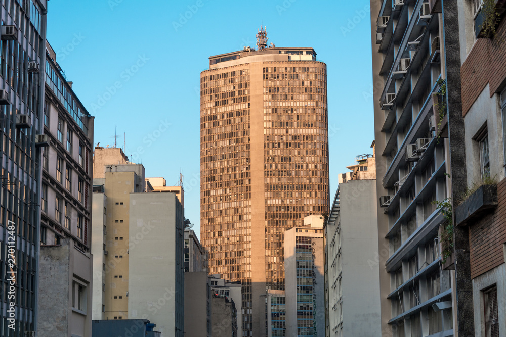 Obraz premium Sao Paulo, Brazil. Panoramic view of the famous skyscraper Italia Building (Edificio Italia), in Sao Paulo, Brazil.