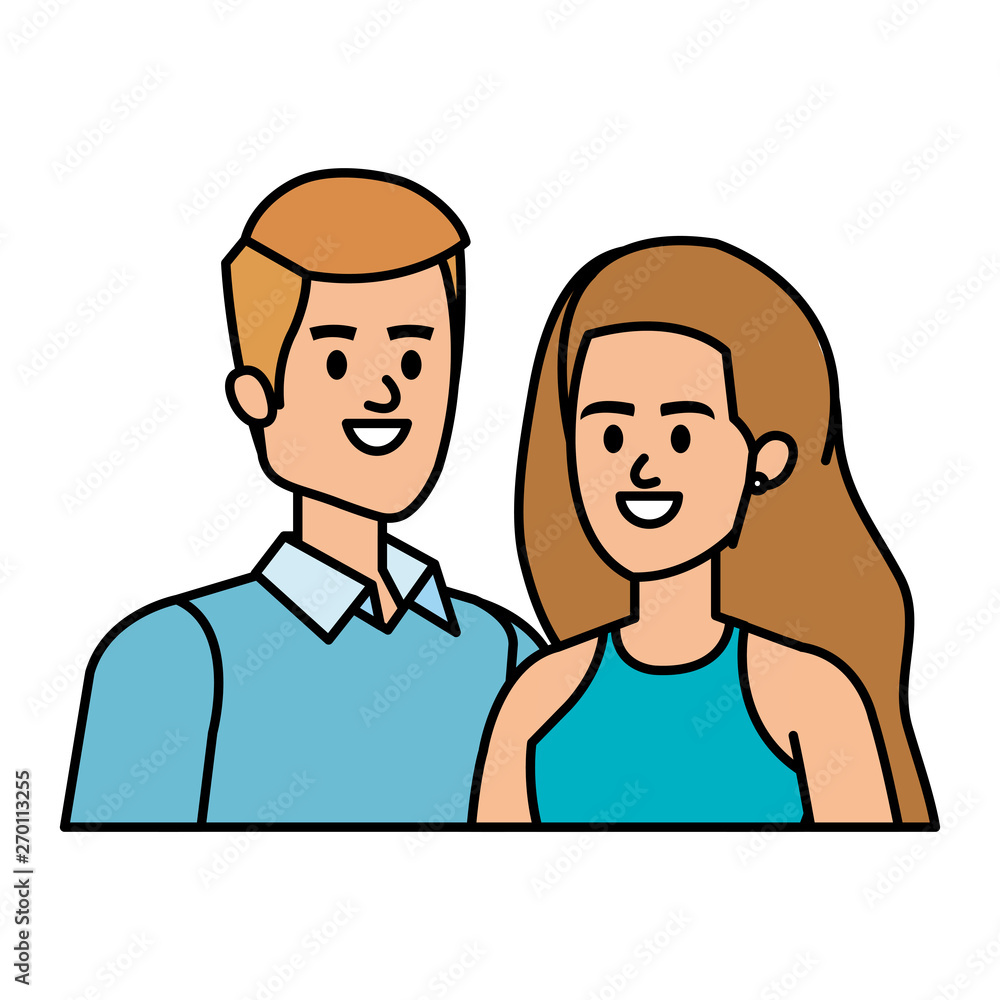 business couple avatars characters vector illustration business couple avatars characters vector illustration