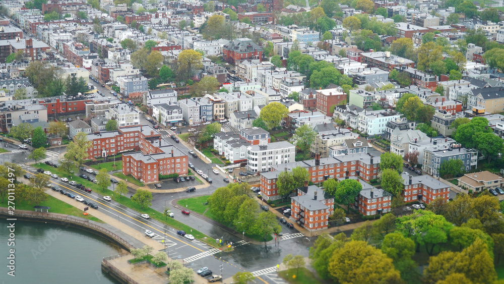 aerial view of residential area of Boston