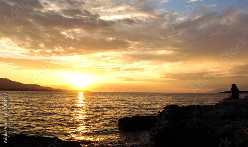 Sunset on the beach.