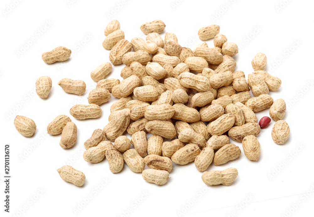 Peanuts on a white background Peanuts on a white background