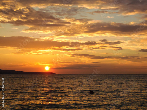 Sunset on the beach.