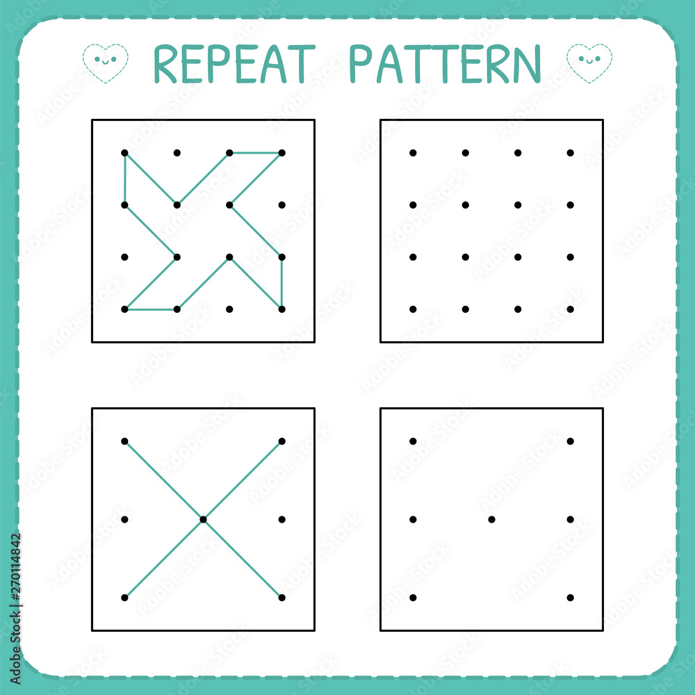 Kindergarten educational game for kids. Repeat pattern. Preschool ...