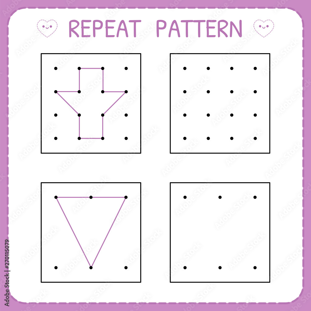 Repeat pattern. Worksheet for kindergarten and preschool. Working pages ...
