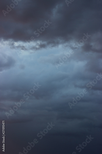 Amazing dramatic dark gray sky after storm