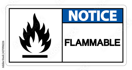 Flammable Flammable Symbol Sign Isolate On White Background,Vector Illustration