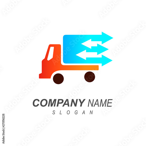 delivery truck logo quickly and safely, package delivery logo quickly,  symbol of order delivery truck service