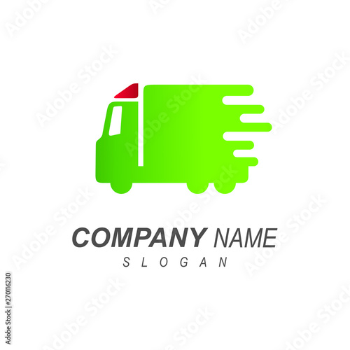 delivery truck logo quickly and safely, package delivery logo quickly,  symbol of order delivery truck service, fast and speed  car