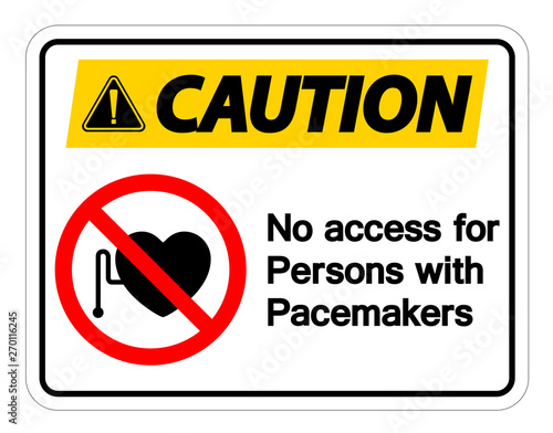  No Access For Persons With Pacemaker Symbol Sign Isolate On White Background,Vector Illustration