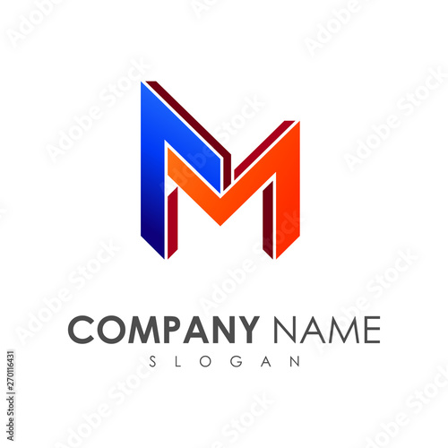 logo letter m, company logo initials the letter m with a modern look, letter m icon