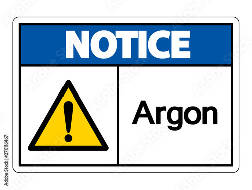 Notice Argon Symbol Sign Isolate On White Background,Vector Illustration