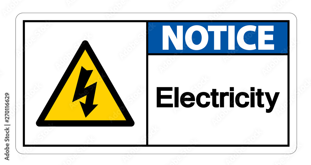 Fototapeta premium Notice Electricity Symbol Sign Isolate On White Background,Vector Illustration