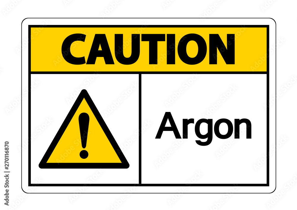 Caution Argon Symbol Sign Isolate On White Background,Vector Illustration Caution Argon Symbol Sign Isolate On White Background,Vector Illustration