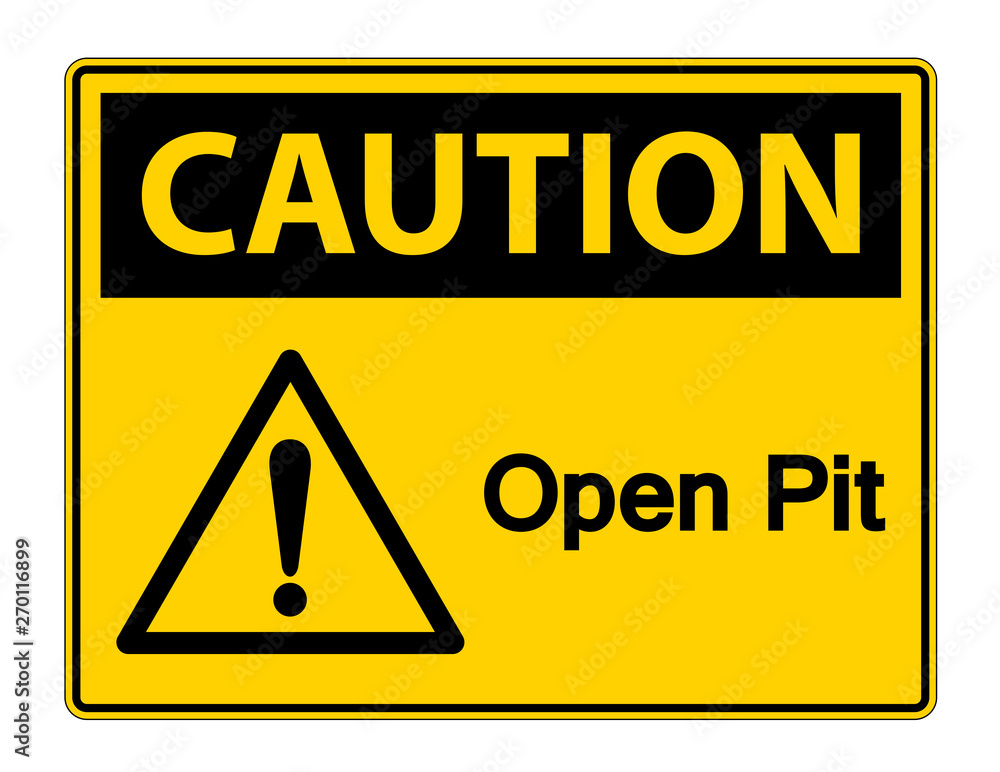 Caution Open Pit Symbol Sign Isolate On White Background,Vector Illustration Caution Open Pit Symbol Sign Isolate On White Background,Vector Illustration