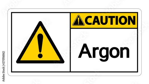 Caution Argon Symbol Sign Isolate On White Background,Vector Illustration