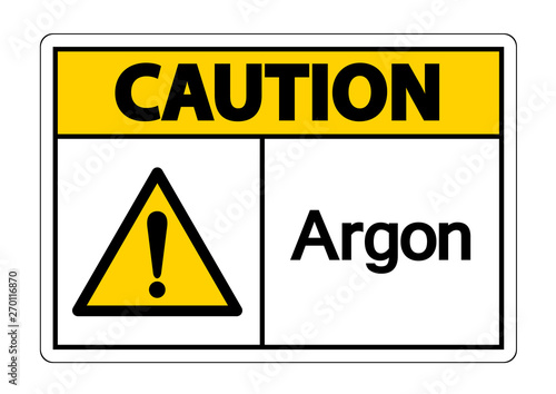 Caution Argon Symbol Sign Isolate On White Background,Vector Illustration